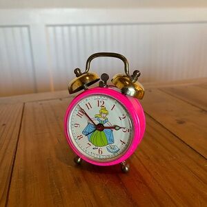Vintage 1960’s - 1970’s Walt Disney Cinderella Double Bell Wind Up Alarm Clock
